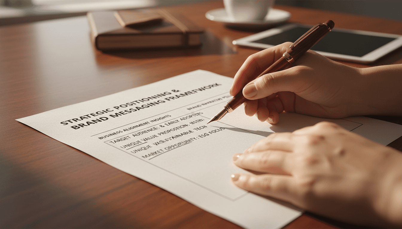 Detail of strategic communications planning and market positioning work