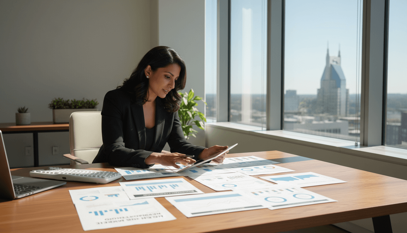 Everbloom Consulting strategist reviewing market intelligence and communications strategy